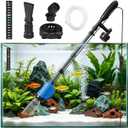 6-in-1 Electric Aquarium Gravel Cleaner, 530GPH Fish Tank Vacuum Cleaner with Water Changer, Sand Washer, Debris Remover & Circulation Pump, Quiet 32W Pump (Blue)