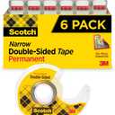 Scotch Permanent Double Sided Tape, Card Making and Holiday Scrapbooking Supplies, Alternative to Gift Wrap Tape for Wrapping Presents, 0.50 in. x 500 in., 6 Rolls with Dispensers