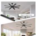 60'' Ceiling Fans No Lights - Modern Black Ceiling Fan Remote/APP Control, Quiet DC Motor Ceiling Fan for Garage Covered Outdoor Patios, Black, 60 Inch, No Light 