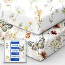 Crib Sheets for Boy Girl, Premium Soft Butterfly Crib Mattress Fitted Sheet, Ultra Breathable Baby Sheets, Super Stretchy Baby Bed Sheets 28''x52''x9'' Extra Deep Pocket, 2 Pack