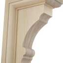 Ekena Millwork BKTW02X04X06TMRW Small Thompson Wood Wood Brackets, 2 1/2"W x 4"D x 6"H , Rubberwood