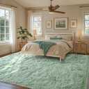 9x12 Area Rugs for Living Room Sage Green, Plush Soft Grass Fluffy Nursery Bedroom Carpet for Kids Teens Home Decor Aesthetic