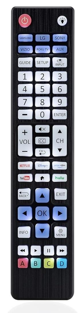 UltraPro Backlit OneTouch Universal Remote Control, Replacement TV Remote for Samsung, LG TV Remote, Vizio, Sony, Roku and More, Easiest Setup Ever U.S. Based Support 80830