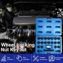 22PCS Locking Lug Nut Key Set, Wheel Lock Removal Kit for VW Audi, Anti-Theft Lug Nut Removal Tool, Covers 521540 Lock Patterns, Includes Adapter & Punch