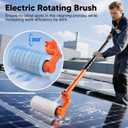 Electric Solar Panel Cleaning Brush and Pole, 20FT Telescopic Cleaning Roller Brush with Water Fed Pole2 Hours Runtime, 2 Spin Speeds, for Solar Panlel, Outside High Window, Roof (Orange)