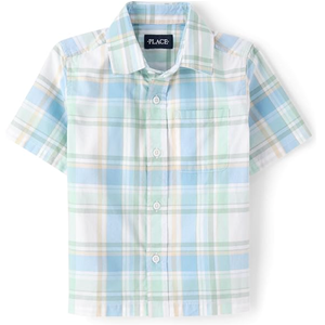 The Children's Place boys Short Sleeve Button Up Shirt, Size 4