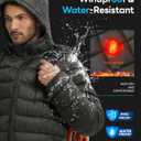 ASPO Men's Packable Puffer Jackets Winter Lightweight Detachable Hood Water-Resistant Down Coats Warm Insulated Hiking Travel (Black)