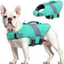 Mosucoirl Dog Life Jacket High Flotation,Reflective Dog Lifesavers Floats Vest Pet Safety Coats Lifejacket Swimsuits Small Medium Large Dog for Swimming Boating Surfing Kayakin (Light Blue, XS)