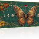 RnnJoile Witchy Canvas Wall Art Gothic Picture Wall Decor Butterfly and Moon Phase Painting Prints Framed 16"x40" Green