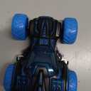 Friction Powered Flip Stunt Car, Push and Go Toy Car with 360 Upright Spin, Dual-Sided Rotating Off-Road Vehicle, No Batteries Required, Toy Car for Boys & Girls Ages 3 (Blue)