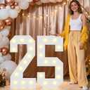 Pooqla 2.4FT Light Up Numbers for 25 Year Old Boy Girl Gifts, Marquee Numbers 2.4 Feet Tall Party Decor for Her Him, Mosaic Big Sign for 25th Birthday Decoration Backdrop, Warm White Large Number 25