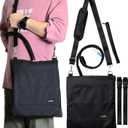 Catheter Bag Holder, Urine Drainage Bag Holder, w/Drain Tube Cover & Adjustable Strap, Foley Catheter Bag Covers, for Privacy & Dignity, w/Straps for Wheelchair, Walker & Bed, up to 4000ML (Black)