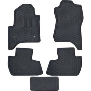 Custom-Made for 2014-2018 Chevrolet Silverado/GMC Sierra 1500 | 2015-2019 2500/3500 HD Crew Cab Premium All-Weather Rubber Floor Mats and Liners Front and 2nd Row Heavy Duty Set (Black)