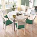 Chair Seat Covers Set of 6 Stretch Green Chair Covers for Dining Room Square Removable Washable Chair Protector Seat Cushion Slipcovers for Kitchen Office