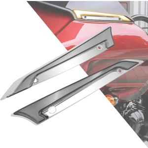 HDBUBALUS Motorcycle LED Windshield Trim Lights Running Turn Signal Windshield Decorative Lamps Fit For Harley Road Glide FLTRX 2015-up Chrome