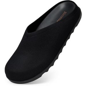 iiimmu Women Clogs Knit Slip On Mules Work Shoes with Arch Support Slippers Round Toe Slides Comfortable Flats, Size 9