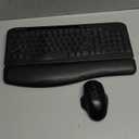 SABLUTE Wireless Keyboard and Mouse Combo - Ergonomic Wave Keyboard with Soft Leather Wrist Rest, Phone Holder, Rechargeable, RGB Backlit Mouse, Full-Size Set for Windows/Mac/Computer (Black)