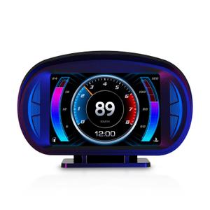 Liiiyuan Obd2 Gauge Display, Heads Up Display P2, Displays Multiple Alarms for Speed, Voltage, and Water Temperature for All Models.