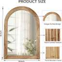 LOSOUR Arched Mirror, Farmhouse Decor Solid Wood Frame Wall Mirror, Bathroom Mirrors, Large Vintage Mirror for Bathroom, Living Room,Bedroom, Entryway, Hallway,Foyer (Brown, 36" L x 24" W)