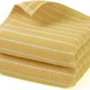 Jacquotha Hand Towels for Bathroom Yellow Striped - 2-Piece Premium Quick Drying Towels for Pool Swim Workout, Stylish Compact for Hand Face Hair, 14 x 29
