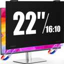 Magnetic 22 inch Privacy Screen for Computer Monitor Frameless/Thin Bezel 16:10 Aspect Ratio, Hanging Anti Blue Light Shield Eye Protection, 22in Removable Anti-Impact Privacy Protector Film