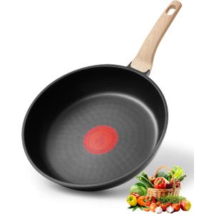 Non Stick Frying Pan, 8-inch Omelette Pan with Heat Dot Temperature Indicator, Healthy Non Toxic Egg Skillet with Heat-Resistant Handle, PFOA-Free, Dishwasher Safe, Compatible with All Cooktops