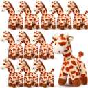 12 Pcs Giraffe Stuffed Animal Bulk 6'' Stuffed Giraffe Plush Toy Soft Safari Plush Zoo Wild Animal Party Decoration Cute Tiny Keychains for Back to School Kid Girl Boy Birthday Forest Party