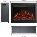 27 inches Width Electric Fireplace Insert with 4 Flames Brightness & 750/1500W, Remote, Overheat Protection, No Glass Face, 27“W21"H