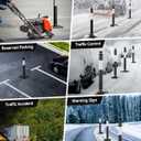 BATTIFE 45" Delineator Post with Base, Traffic Delineator Cones with Reflective Collar for Driving Practice, Construction Work (3, Black, 45 inch)