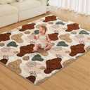 Blissful Diary Baby Play Mats for Floor, 71x59 Inch Extra Thicker & Large Soft Cushioning Foam Playmats for Babies and Toddlers, Foldable Washable Baby Crawling Mat for Playpen, Boho Design