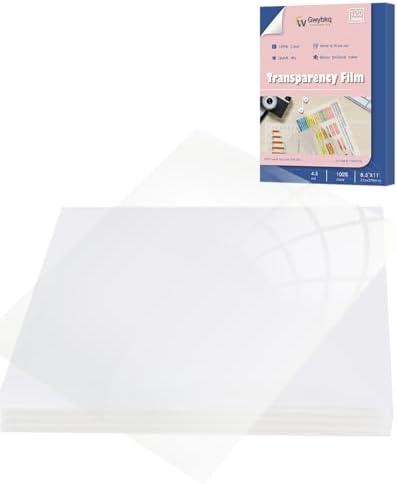Gwybkq Transparency Film Transparency Paper for Inkjet Printers 8.5 x 11 Inches 100% Clear 120 Sheets Gwybkq Transparency Film Transparency Paper for Inkjet Printers 8.5 x 11 Inches 100% Clear 120 Sheets