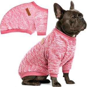 1 Pc Dog Sweaters for Small Dogs Girl Boy Winter Fleece Clothes Warm Soft Dog Sweatshirt Outfit for Dogs Cats Pet Apparel (Pink)