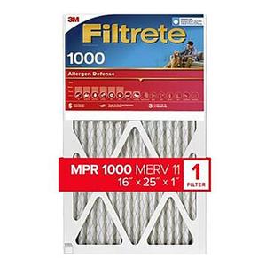 Filtrete 9801-4 16x25 x 1 in. Micro Allergen Defense Pleated Furnace Air Filter, Red, MPR 1000, 3 Months - Quantity 4