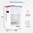 Automatic Dog Feeder - 15LBS Food Capacity Automatic Gravity Dispenser, Powder Coated & Waterproof for Indoor & Outdoor Use, 10.2" L x 8.3" W x 19" H, Red and White