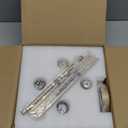 Industrial 4 Lights Chandelier, Gold Lantern Ceiling Light Fixtures with Rustic Metal Cage Adjustable Height Farmhouse Geometric Hanging Light for Kitchen Island, Dining Room, Entryway, UL Listed