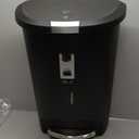 simplehuman 50 Liter / 13 Gallon Semi-Round Kitchen Step Trash Can with Secure Slide Lock, Black Plastic