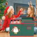 Christmas Ornament Storage Box Christmas Ornament Organizer Storage with Adjustable Dividers Fit 96 of 3 Inch 600D Oxford Fabric Ornaments Storage Container for Holiday Decorations (Green)