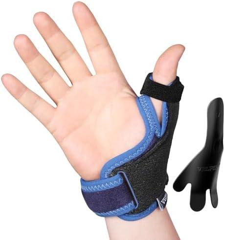 Velpeau Thumb Wrist Support Brace, CMC Thumb Spica Splint for Arthritis Pain, De Quervains Tenosynovitis, Trigger Thumb, Tendonitis, Sprain, Fits Both Left or Right Hands (Plastic Insert Version, M)