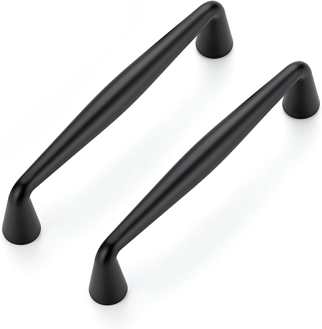 Ravinte 5 Pack 3-3/4 Inch Matte Black Kitchen Cabinet Handles Solid Zinc Alloy Cabinet Pulls Cupboard Hardware Drawer Handles