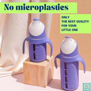 The Minis - Set of 1 - Glass Sippy Cup for Toddlers - 5oz | Spill-Proof | Silicone Straw | Mint Green & Indigo Purple | Liquids Never Touch Plastic
