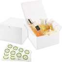 Frantis White Gift Boxes 20 Pack 6x6x4 inch Small Gift Box with Lids for Weddings, Christmas, Ornaments, Bridesmaid Boxes Easy to Assemble Includes 24 Thank You Stickers