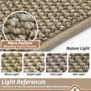 BEQHAUSE Dirt Trapper Door Mat 17" x 30" Half Circle Non-Slip Washable Doormats Entrance Rugs Absorbent Welcome Low Profile Floor Mats for Front Back Door and Entryway, Light Beige