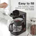 Proctor Silex FrontFill Drip Coffee Maker, 12 Cup Glass Carafe, Black and Silver (43680PS) (Compact)