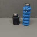 YCT Collapsible Water Bottle 17oz500mlTravel Portable Sport Water BottleReusable Silicone Foldable Water Bottles for Gym Camping Hiking (Black+Blue)