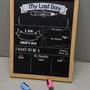 Loddie Doddie First & Last Day of School Sign Board - 14 x 11 in Light Wood Frame - Double-Sided Magnetic Chalkboard & 2 Liquid Chalk Markers - Classroom Sign & Photo Prop - Back to School Supplies