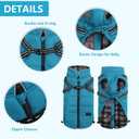 Geyecete Winter Warm Coat Waterproof Dog Winter Jacket with Harness Traction Belt,Pet Outdoor Jacket Dog Autumn and Winter Clothes for Medium, Small Dog-Blue-L
