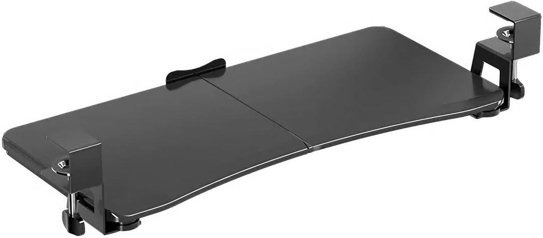 Adjustable Keyboard Tray Under Desk, 25"x12" Sturdy Clamp On Keyboard & Mouse Tray, Ergonomic Typing, Slide-Out Platform Computer Drawer for Home, Office