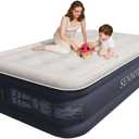 Air Mattress with Built in Pump - Upgraded Twin Blow Up Mattress, 2 Mins Quick Self Inflatable with Double Air Chamber,16"/550lbs Max, Strong Support, for Camping,Home,Guests,Portable Travel (16" Twin)