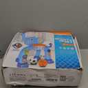 KIZZYEA Toys for 1 2 3 Years Old Boys Girls, Toddler Basketball Hoop & Soccer Goal, Montessori Toy, Interactive Musical Sports Toys with Light, Christmas Birthday Gifts for Baby Kids Age 12-18 Months (Blue)