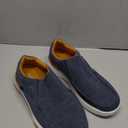 OrthoComfoot Men's Orthopedic Comfortable Slip-On Shoes with Arch Support, Orthotic Loafers for Plantar Fasciitis, Canvas Leisure Vintage Flat Walking Shoes for Foot and Heel Pain Relief (10.5, W1-denim)